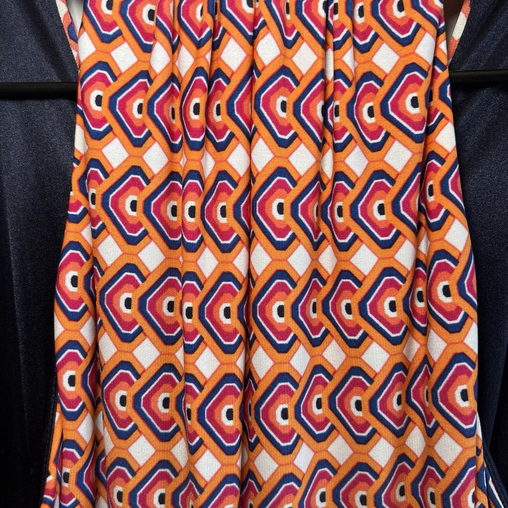 Laundry Shelli Segal Sleeveless Halter Dress Sz6 Twisted Cinched Bust Geometric - Picture 9 of 13